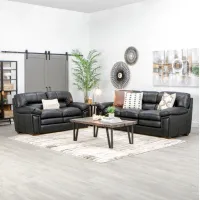 Henley Leather Living Room Collection - Black