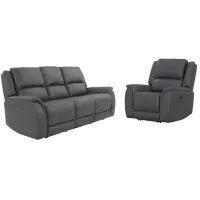 Rockwell Power Leather Sofa & Recliner