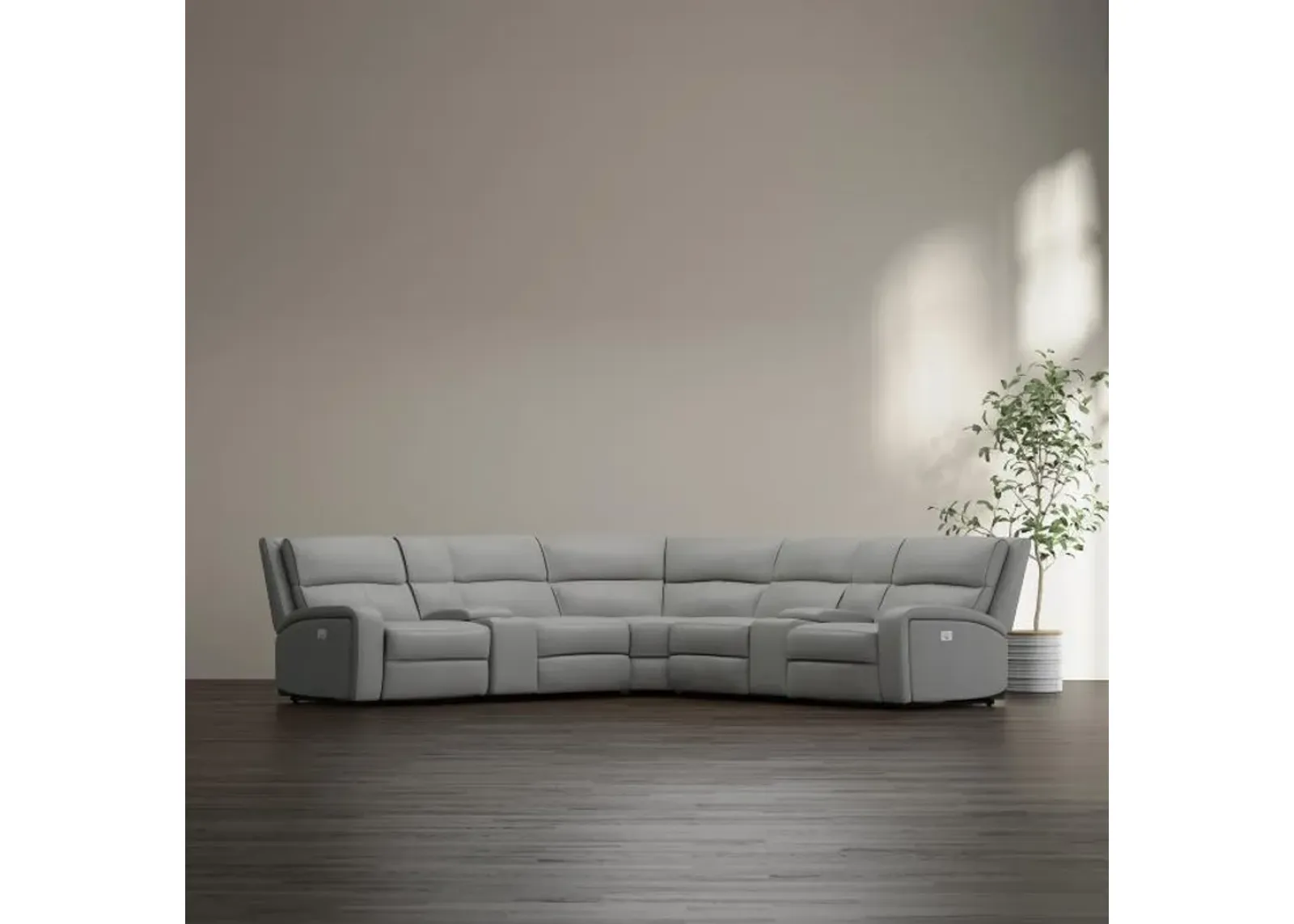 Gaslamp Leather Power Sectional