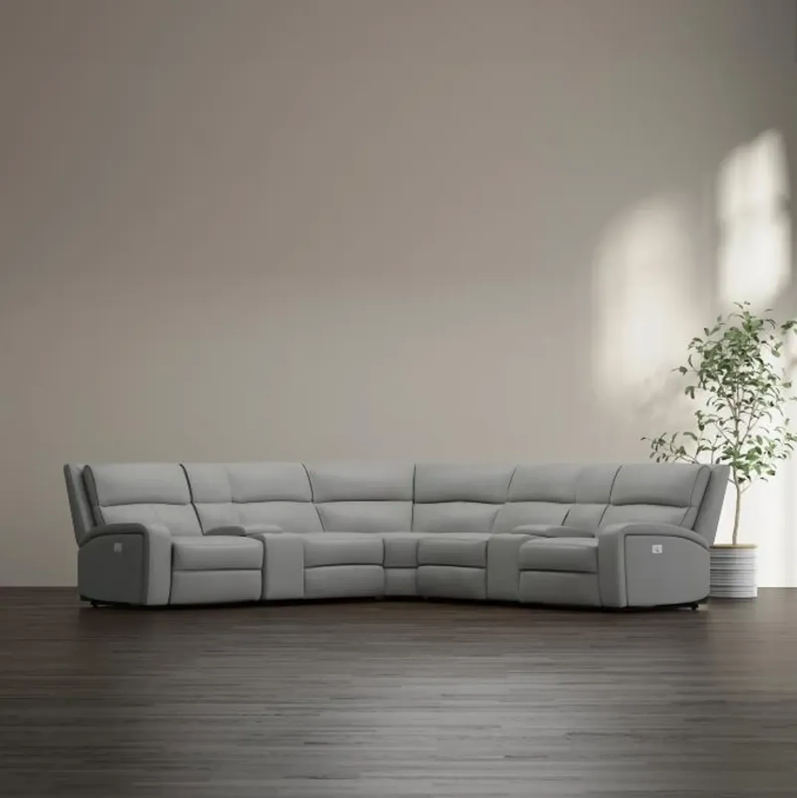 Gaslamp Leather Power Sectional