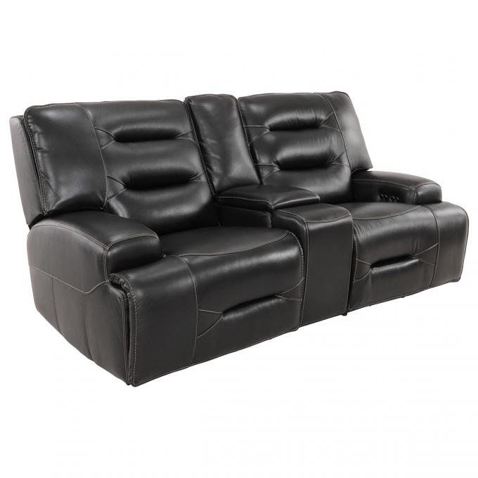 Dayton Leather Power Reclining Loveseat with Console