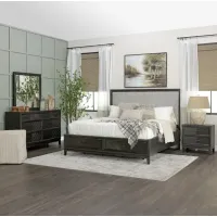 Torino California King Bed, Dresser, Mirror & Nightstand
