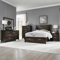 Cordova California King Storage Bed, Dresser, Mirror & Nightstand