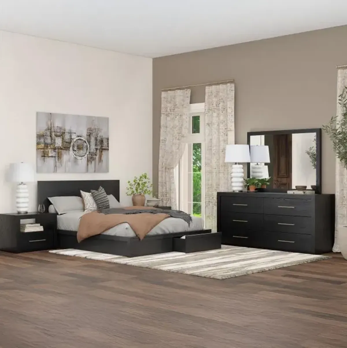 Kellam Eastern King Bed, Dresser, Mirror & Nightstand