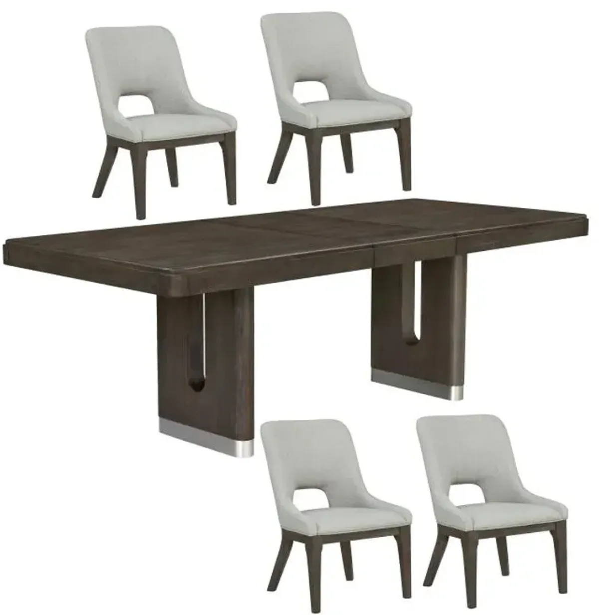 Lumen -New! Extendable Pedestal Dining Table & 4 Sling Chairs
