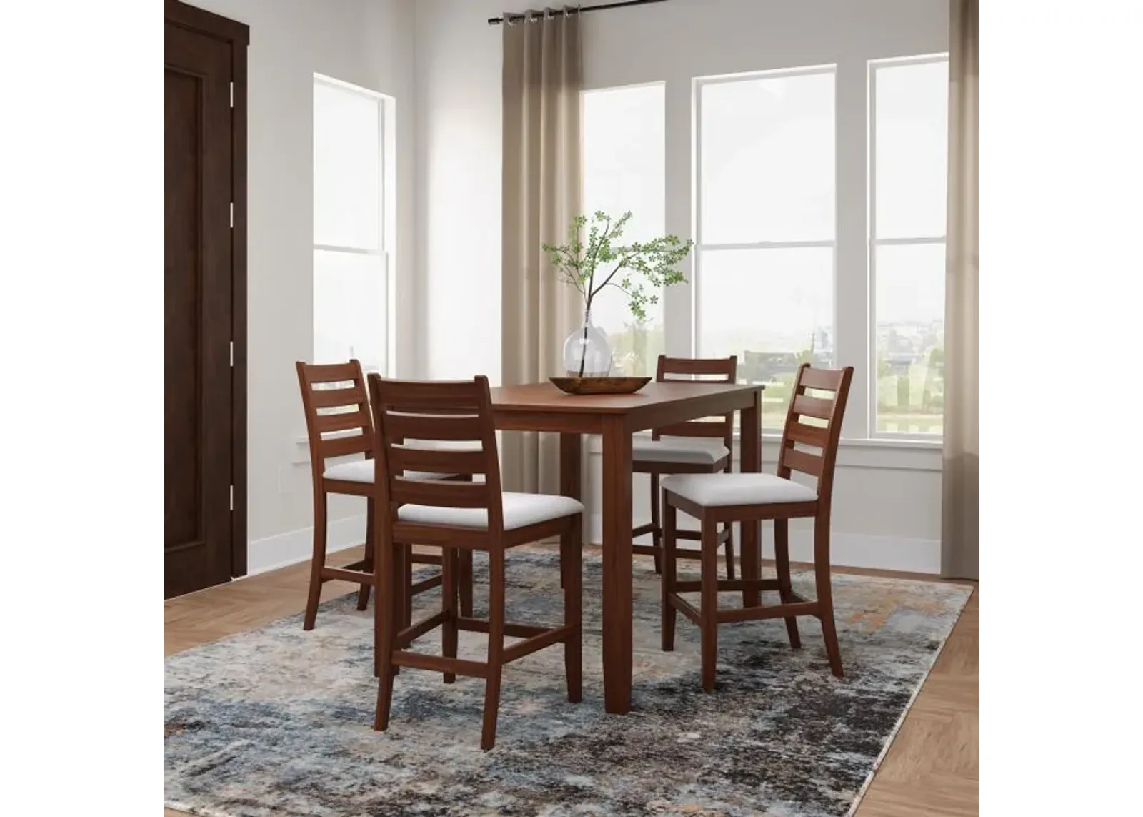 Paseo 5pc Set: Counter Table & 4 Stools