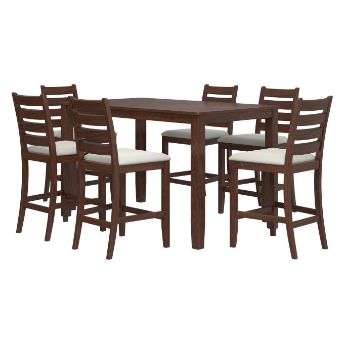 Paseo Counter Height Dining Set - Walnut