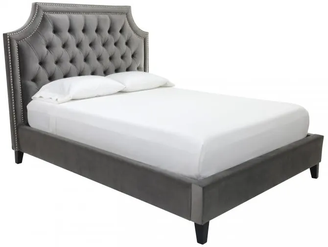 Jasmine Gray Upholstered Bed