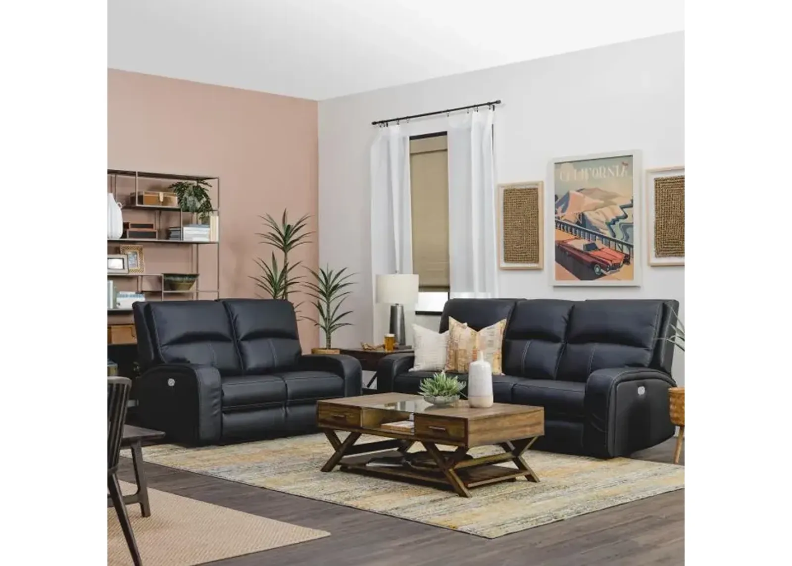 Dawson Reclining Living Room Black