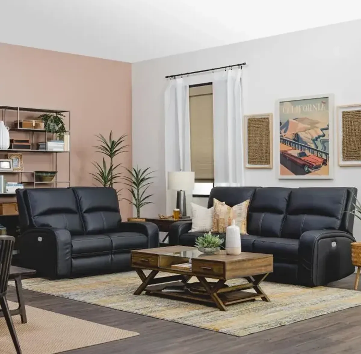 Dawson Reclining Living Room Black