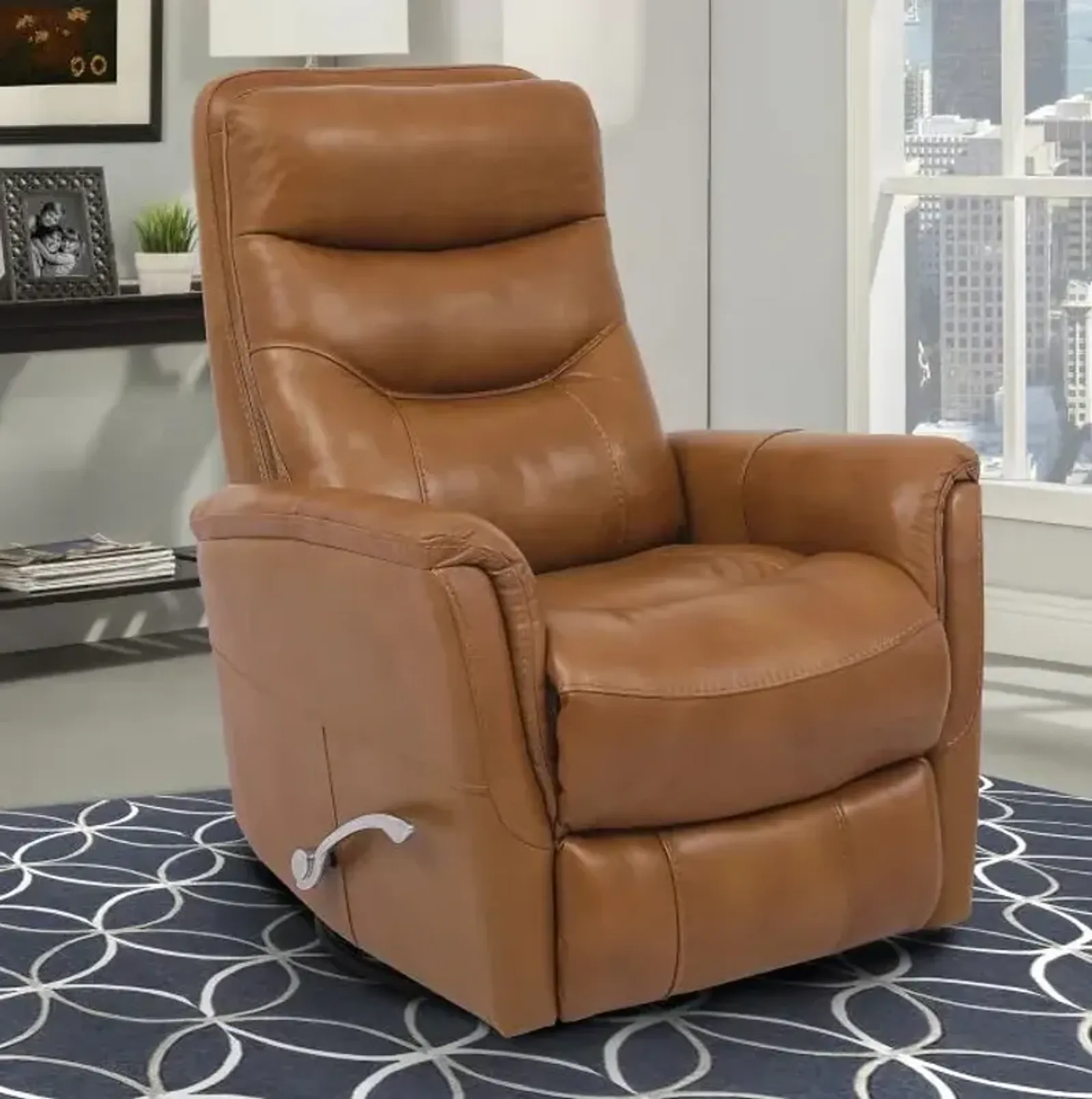 Reno Leather Glider Swivel Recliner