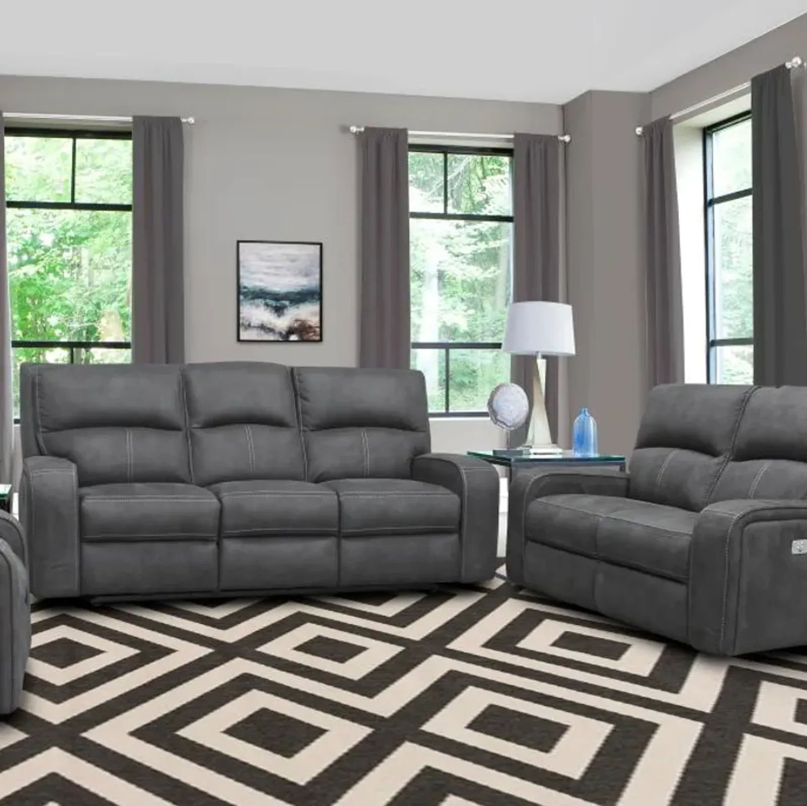 Dawson Reclining Living Room Slate