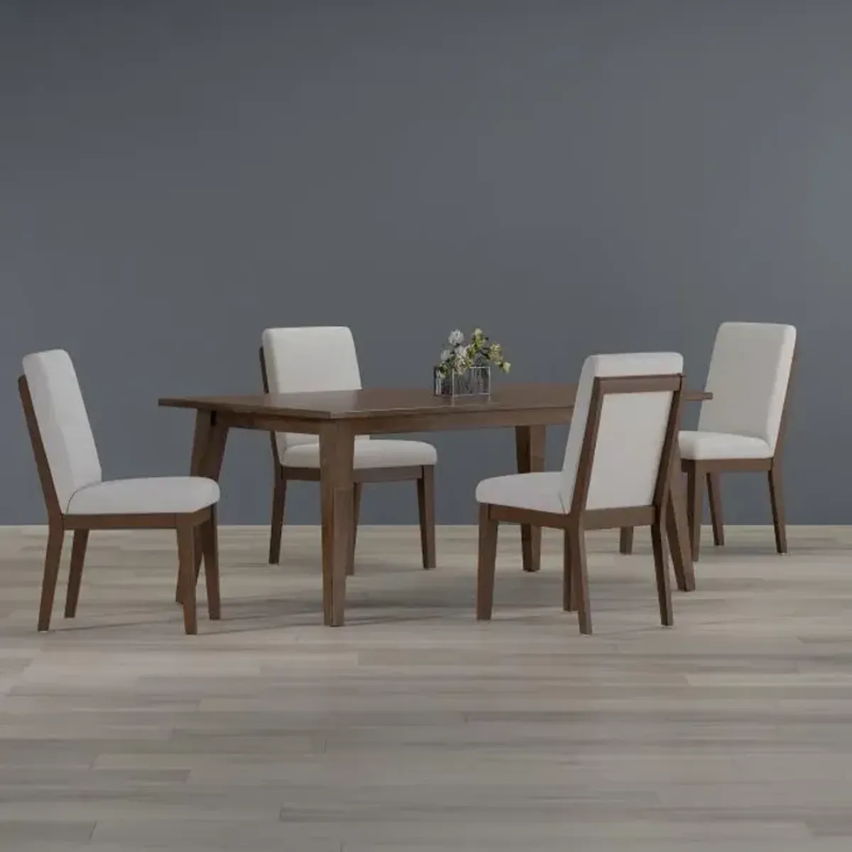 Carey 5pc Dining Set: Table & 4 Upholstered Chairs