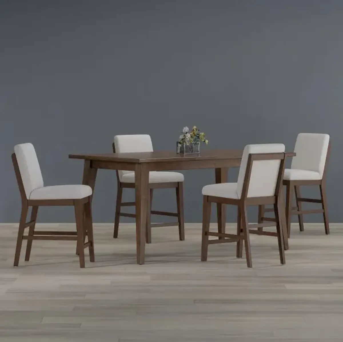 Carey 5pc Counter Set: Counter Table & 4 Upholstered Stools