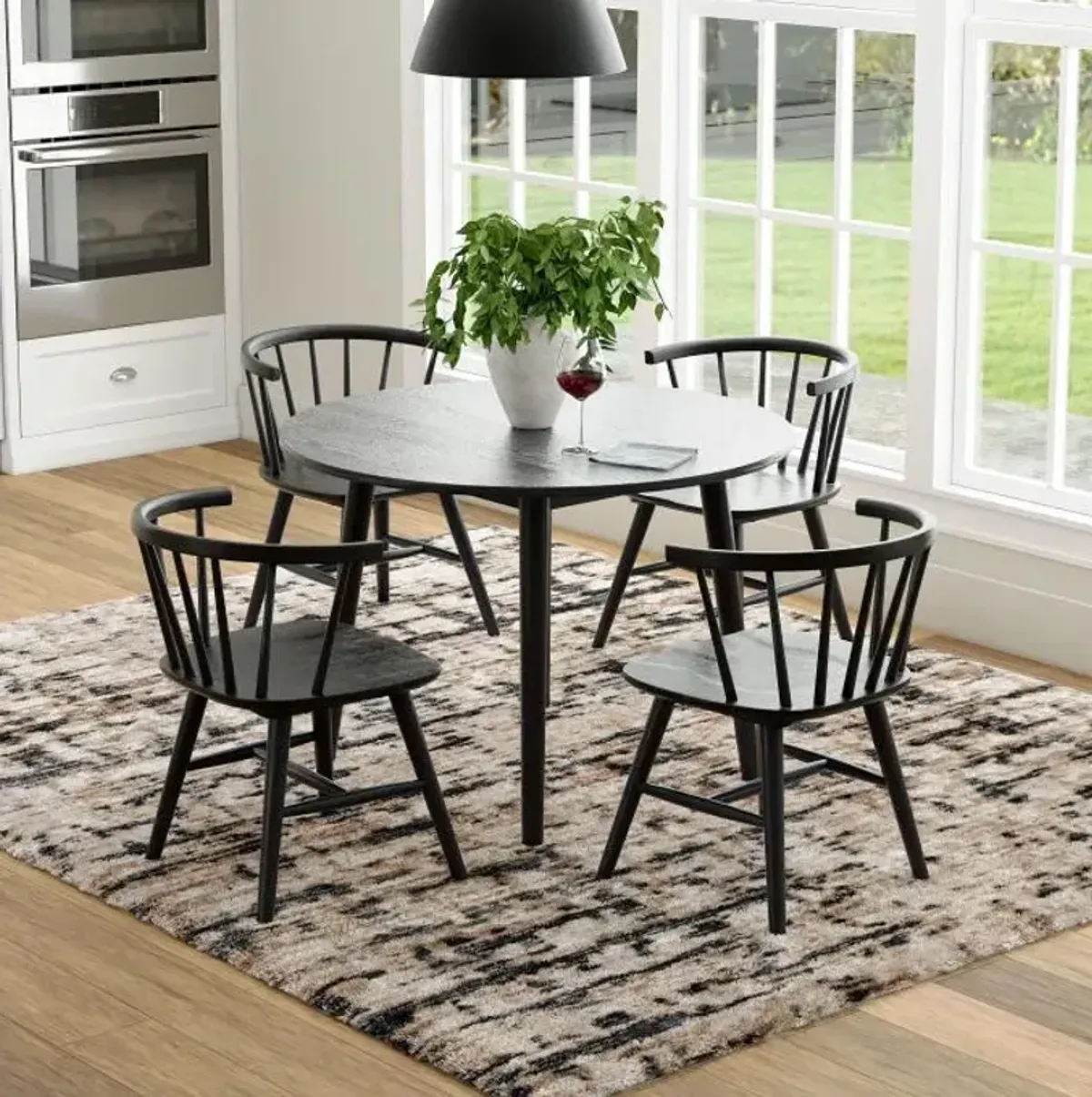 Abbey - New! 5pc Set: Round Table & 4 Chairs