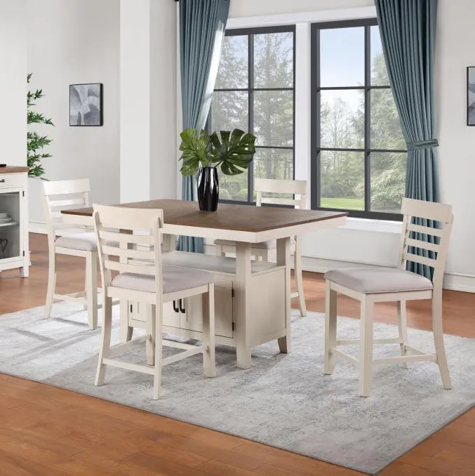 Sanibel 5pc Dining: Counter Table & 4 Stools