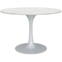 Zola White Marble Table with Tulip Base