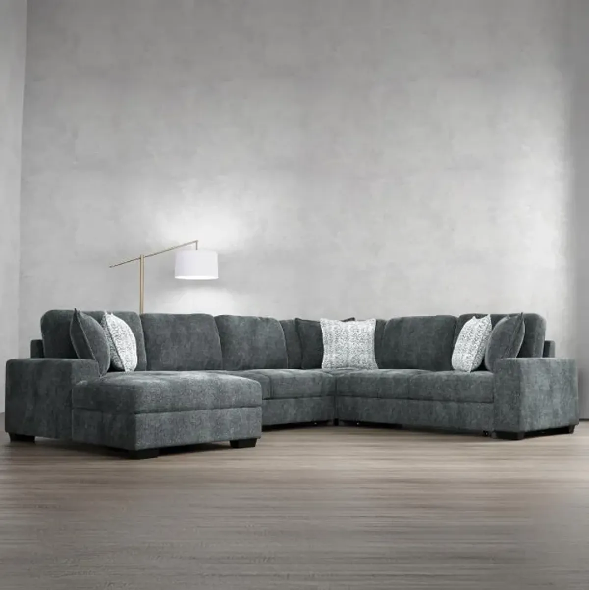 Slumber 4pc Sleeper Sectional with LAF Storage Chaise