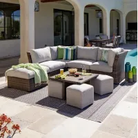 Cabo 5pc Sectional: 3 Armless Chairs & 2 Corners