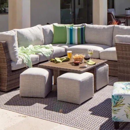 Cabo 4pc Sectional: 2 Armless Chairs & 2 Corners