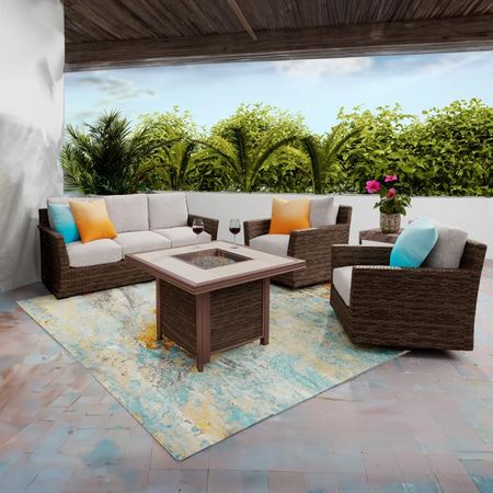Cabo Sofa, 2 Chairs, and Firepit