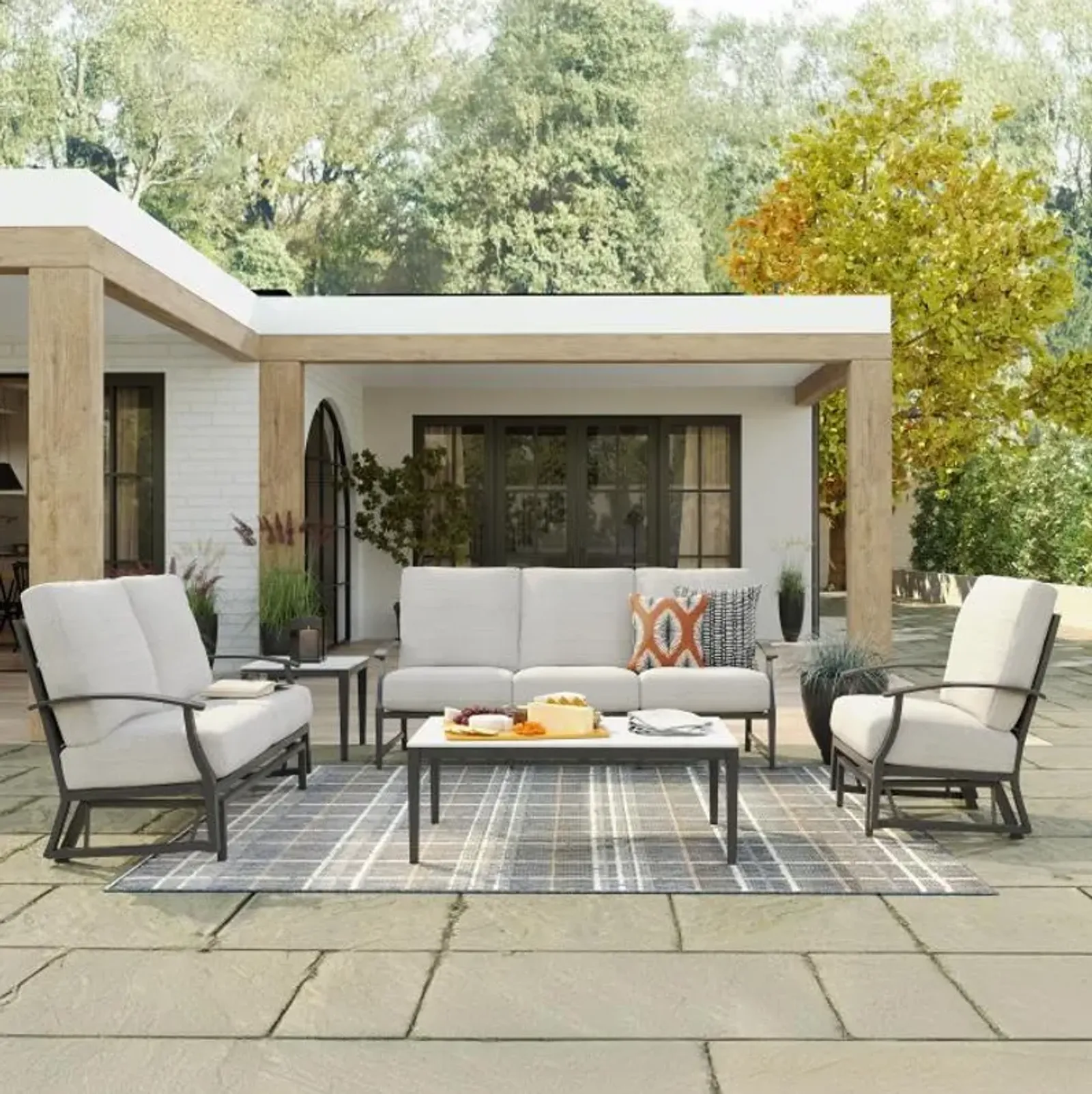 Monterey 3pc Set&colon; Outdoor Sofa&comma; Glider Loveseat &amp; Glider Chair