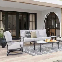Monterey 2pc Set: Outdoor Sofa & Glider Chair