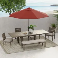 Lahaina 5pc Outdoor Set: Extension Dining Table & 4 Side Chairs