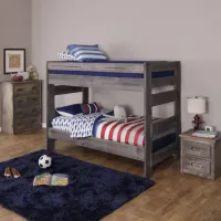 Wrangler Twin Bunk Bed Set - Gray