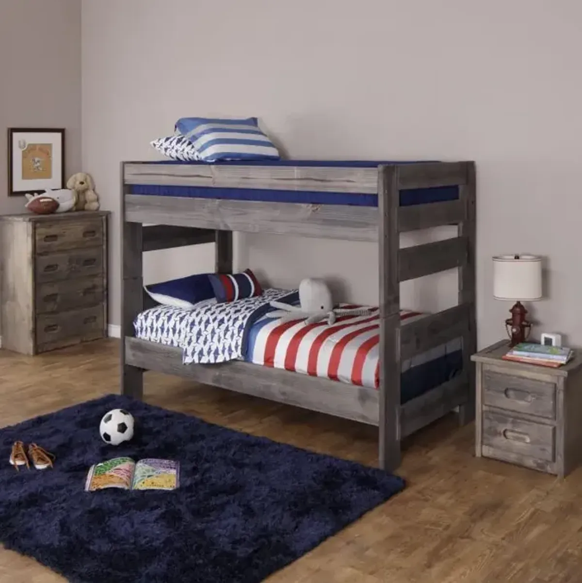 Wrangler Twin Bunk Bed Set - Gray