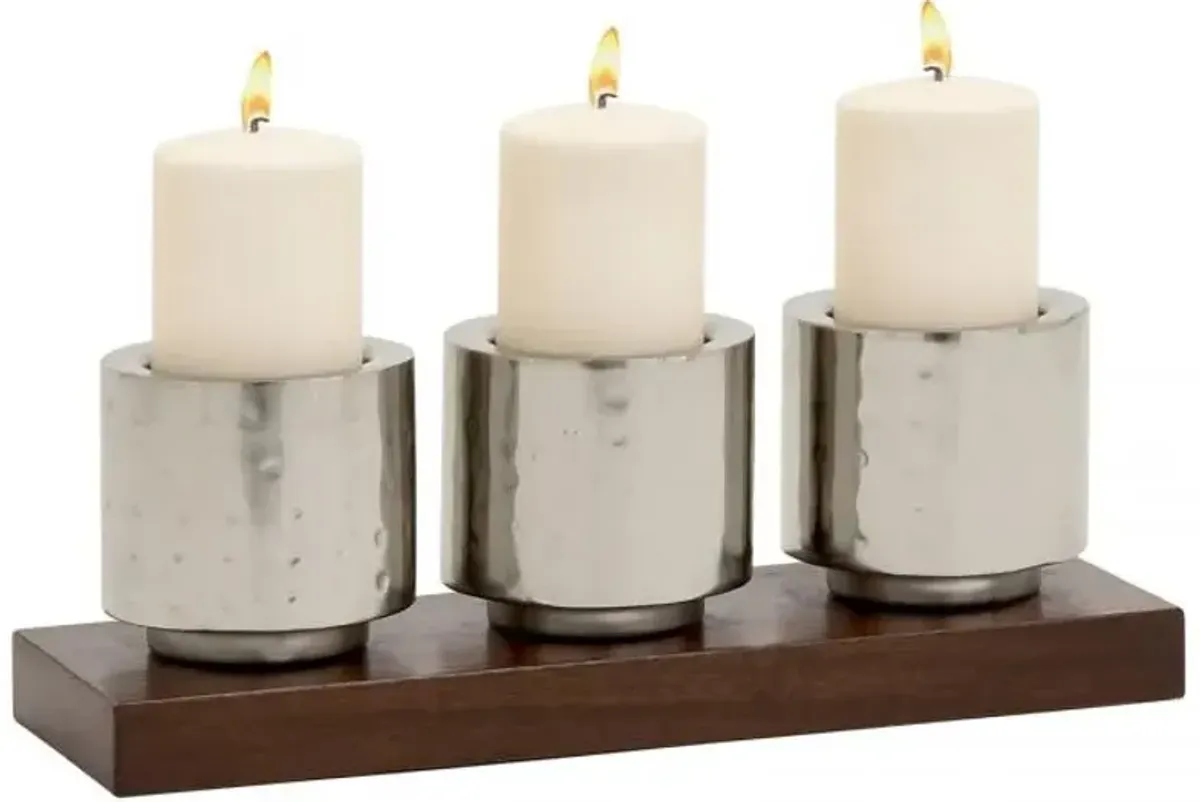 Low Wood/Metal Candleholder Candle Holder