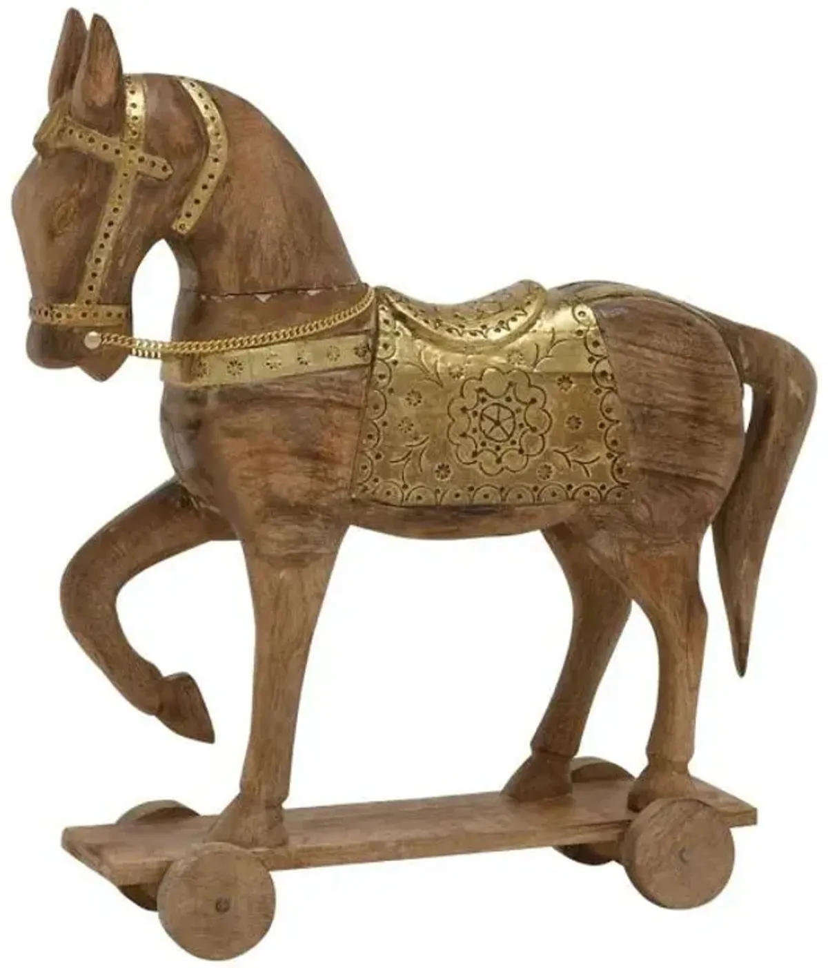 Large Wood/Metal Horse Statuette