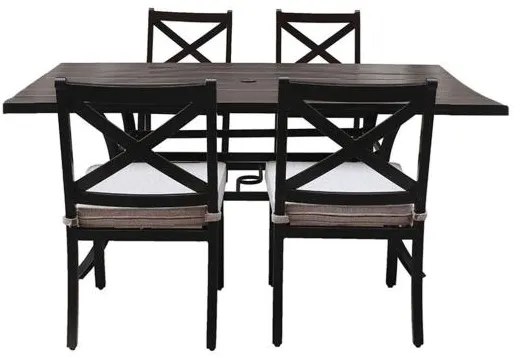 Veracruz 5pc Outdoor Dining Set: Table & 4 Armless Chairs