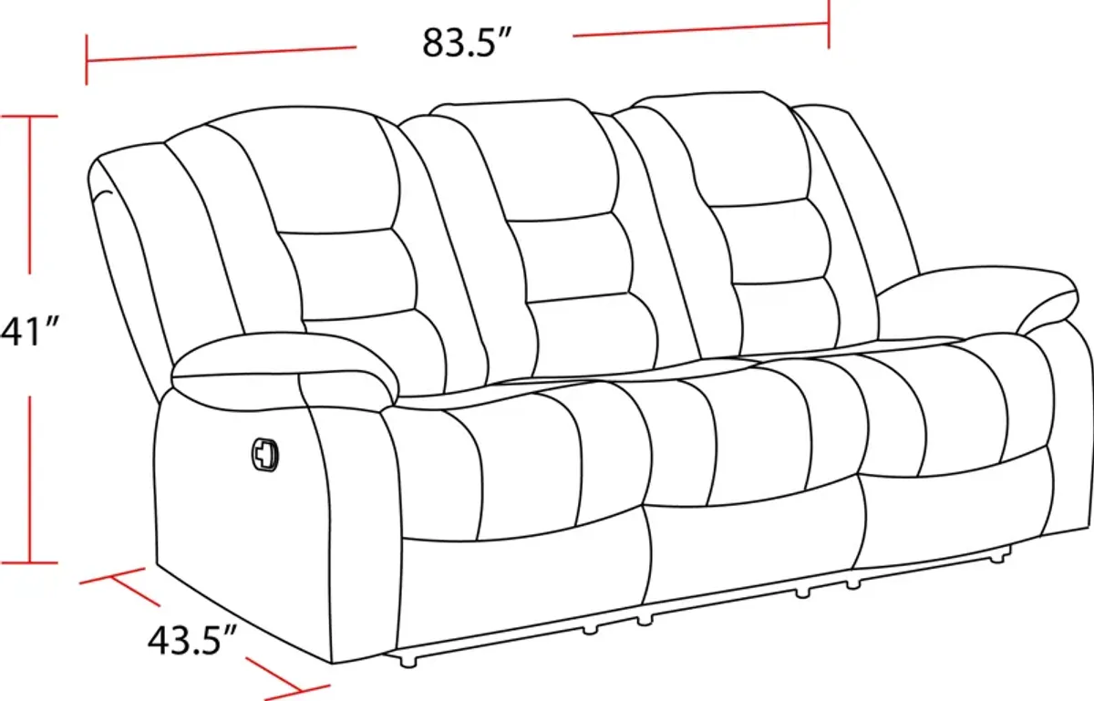 Bolton Misty Storm Reclining Dual Reclining Sofa