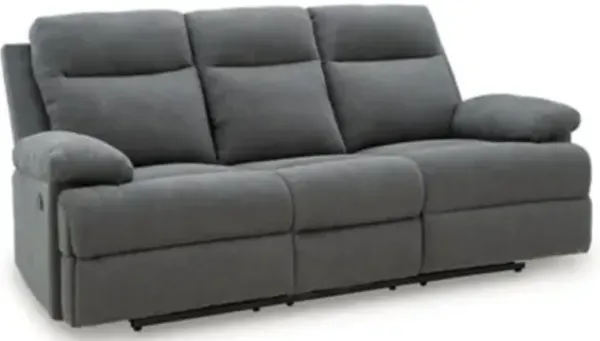 Side-Swipe Reclining Sofa with Drop Down Table