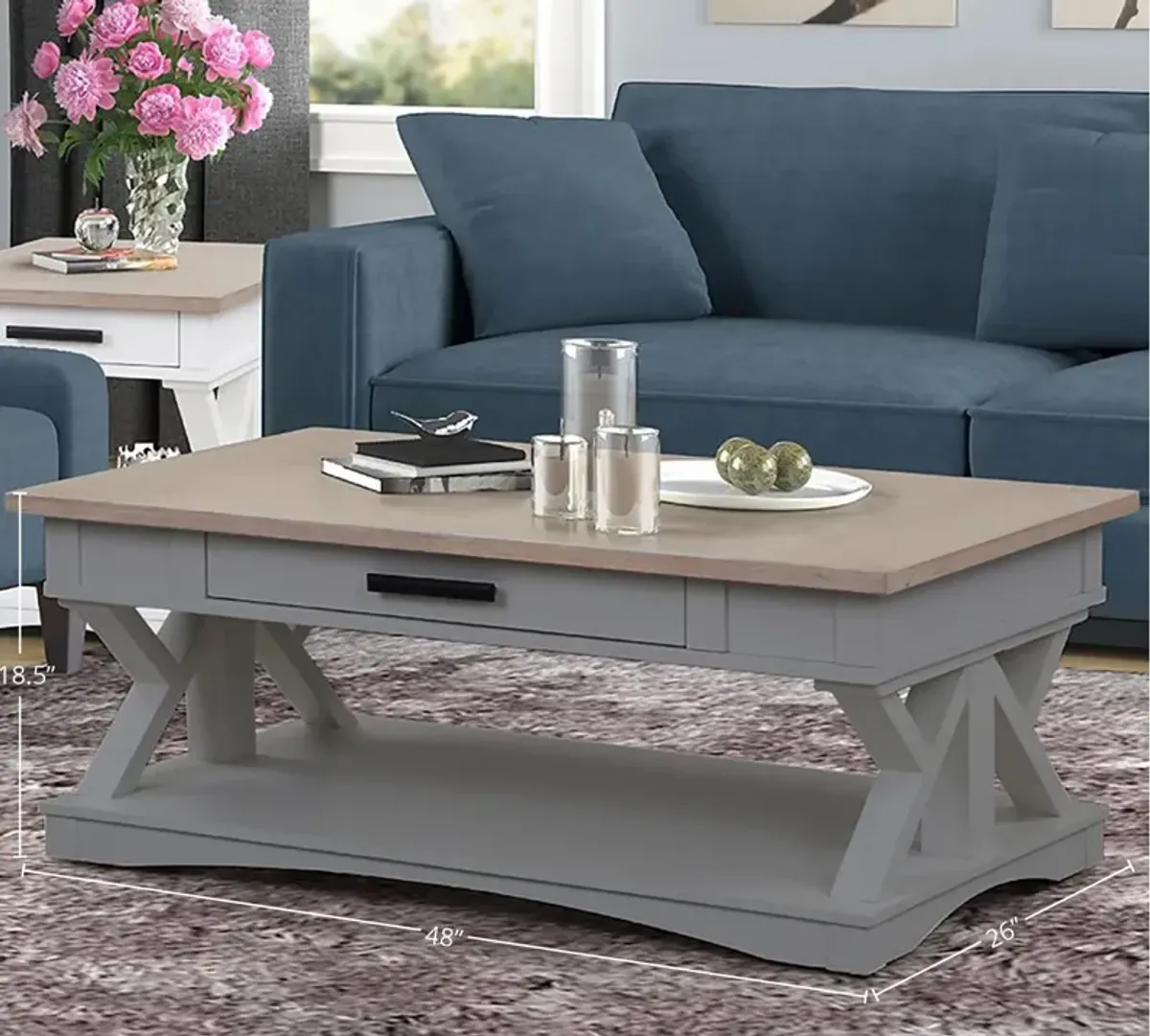 Americana Modern Dove Cocktail Table