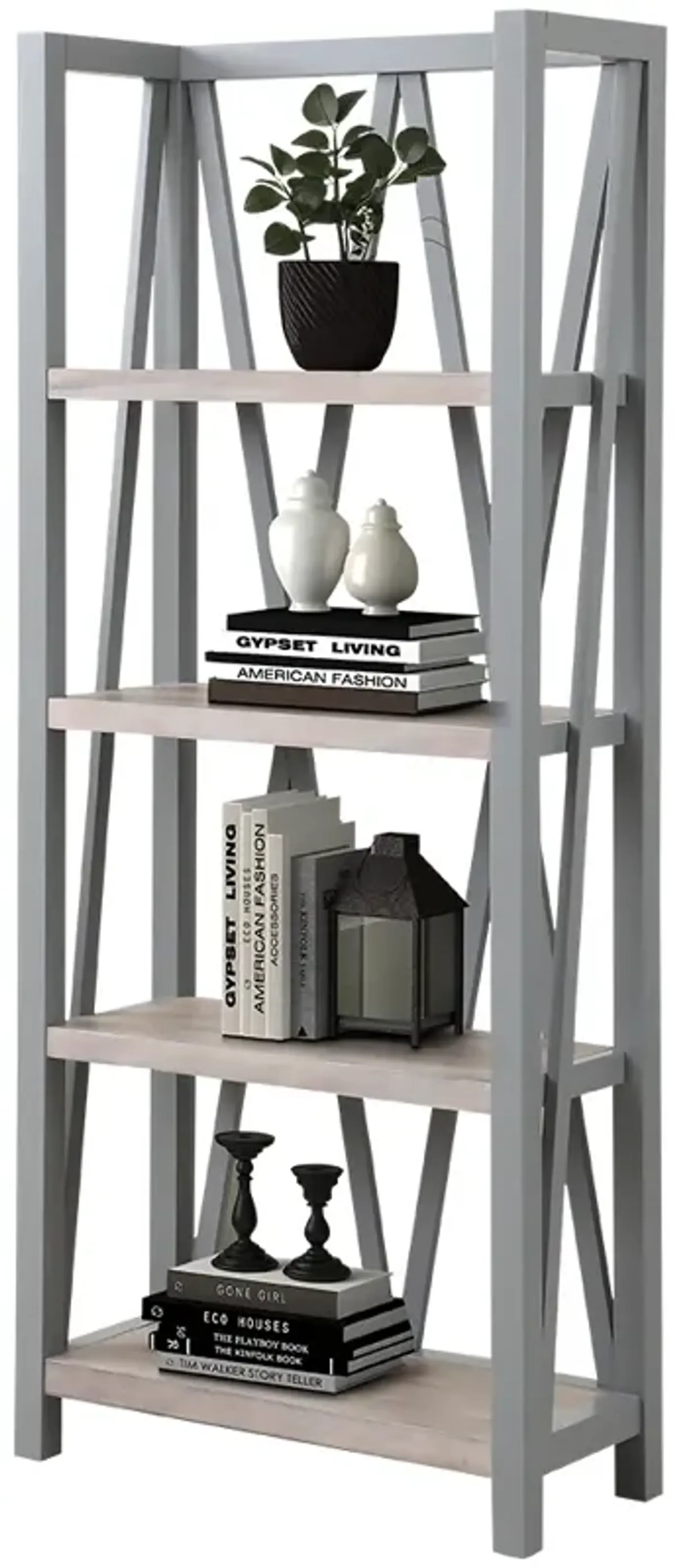 Americana Modern Dove Etagere Bookcase