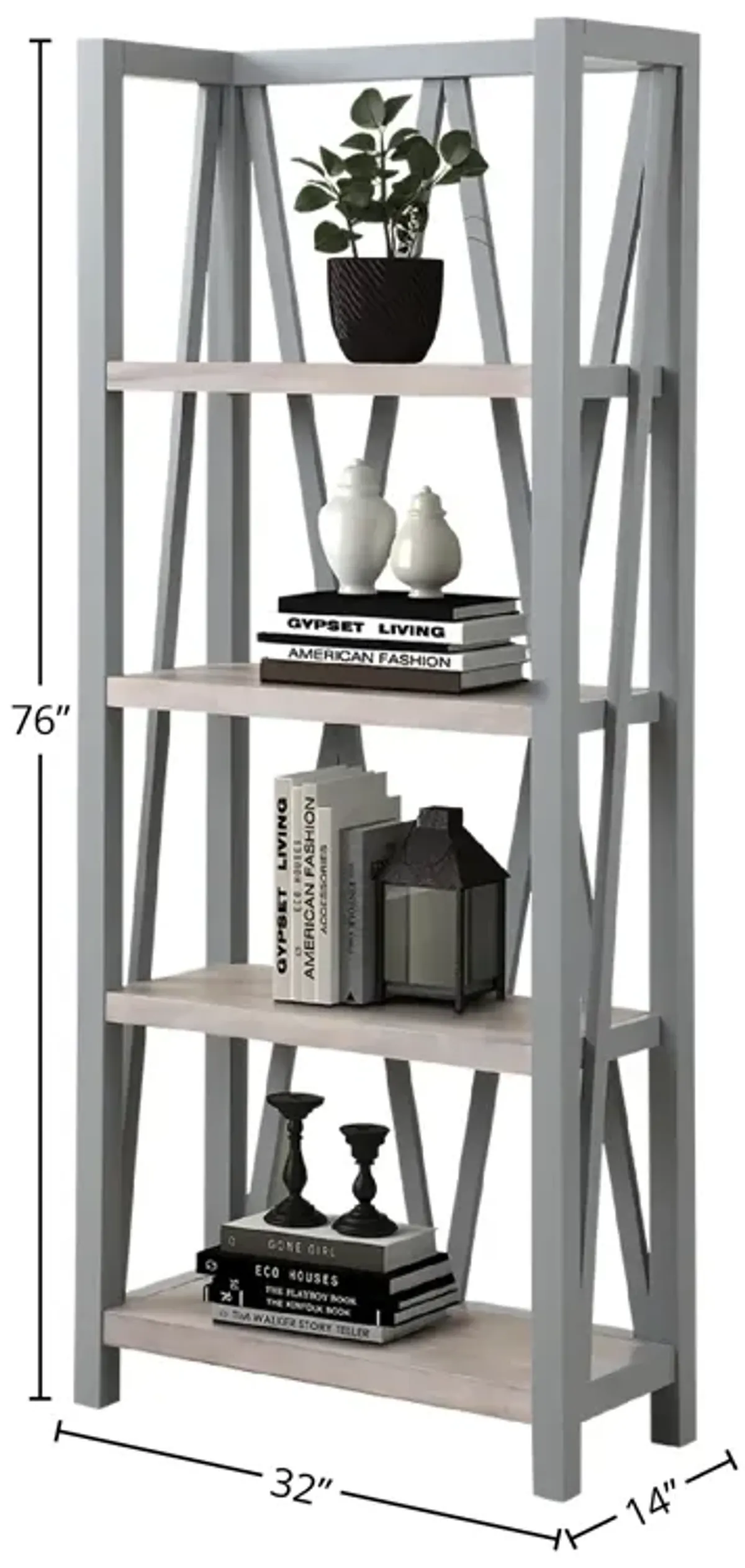 Americana Modern Dove Etagere Bookcase