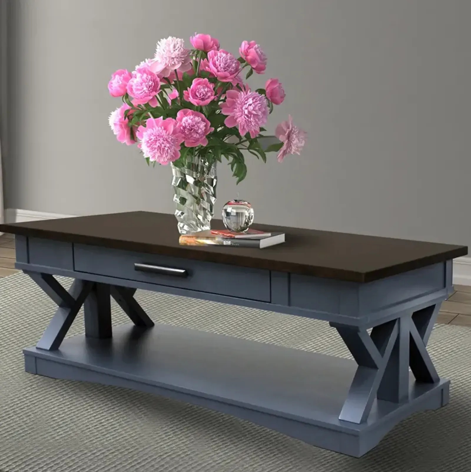 Americana Modern Denim Cocktail Table