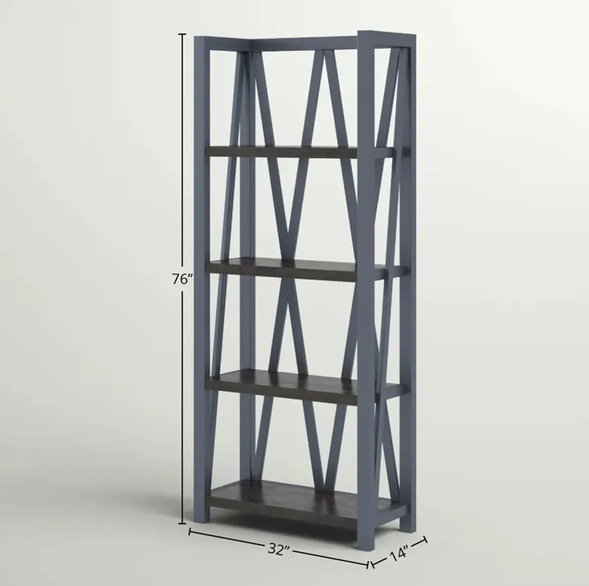 Americana Modern Denim Etagere Bookcase