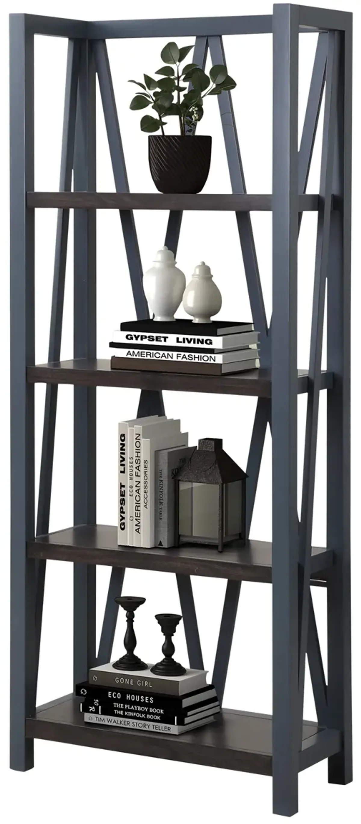 Americana Modern Denim Etagere Bookcase