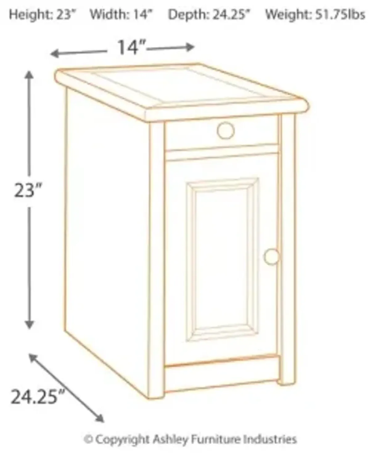 Bolanburg Chairside End Table with USB Ports & Outlets