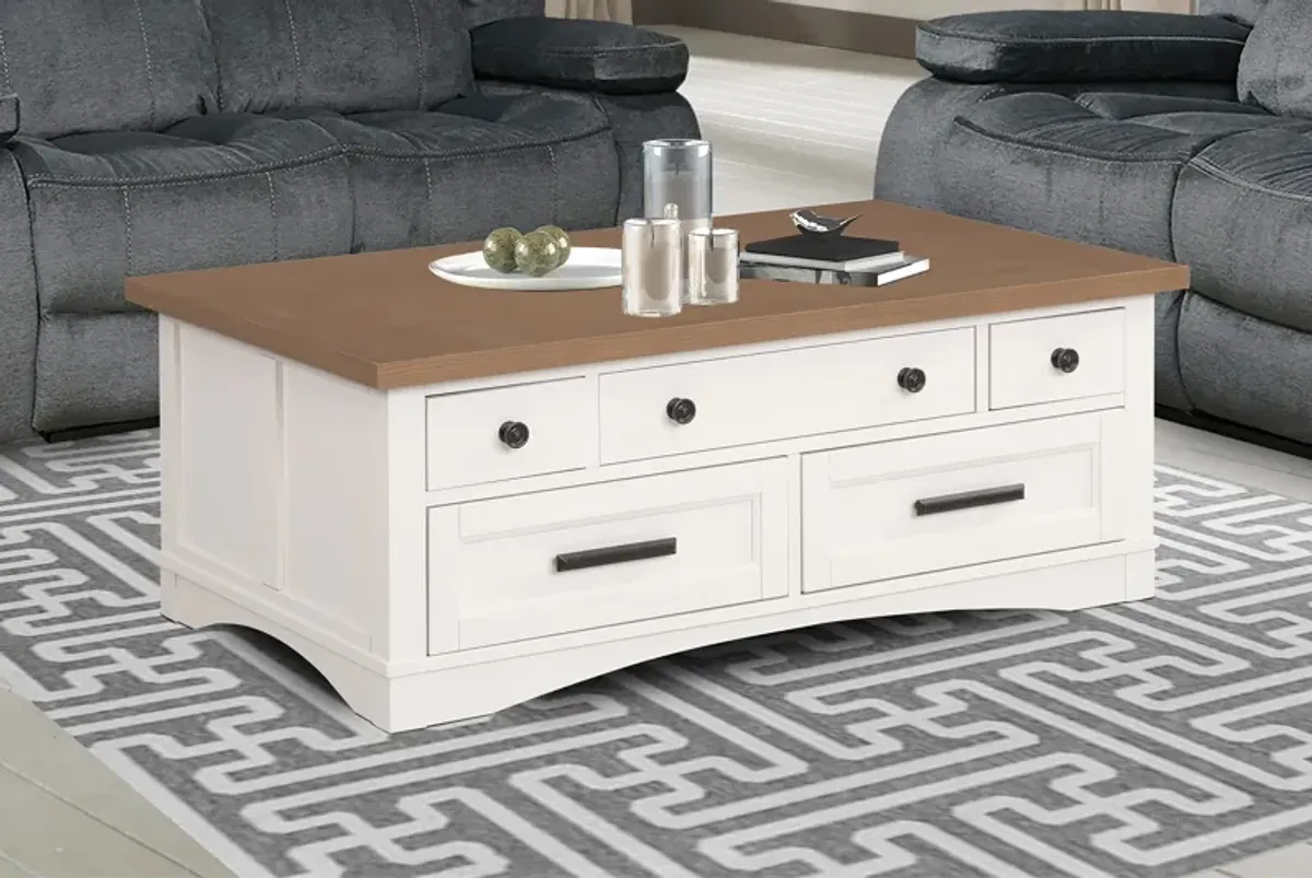 Americana Modern Cotton Cocktail Table with Lift Top