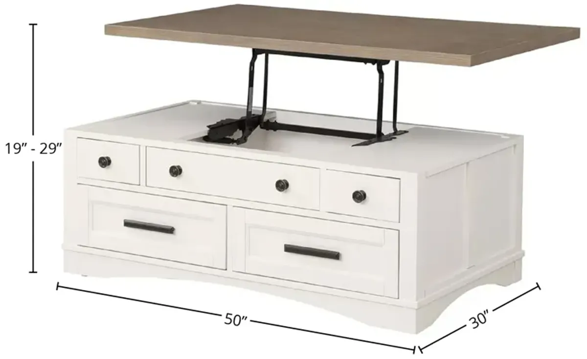 Americana Modern Cotton Cocktail Table with Lift Top