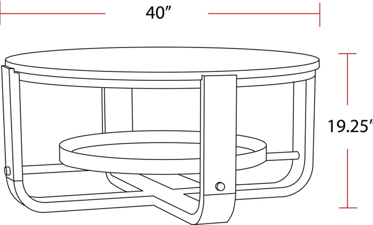 Escape Cocktail Table Round with Shelf