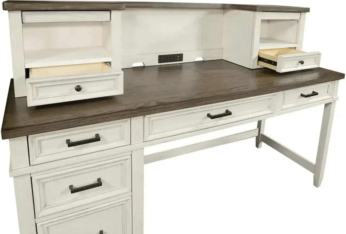 Single Ped Desk Hutch