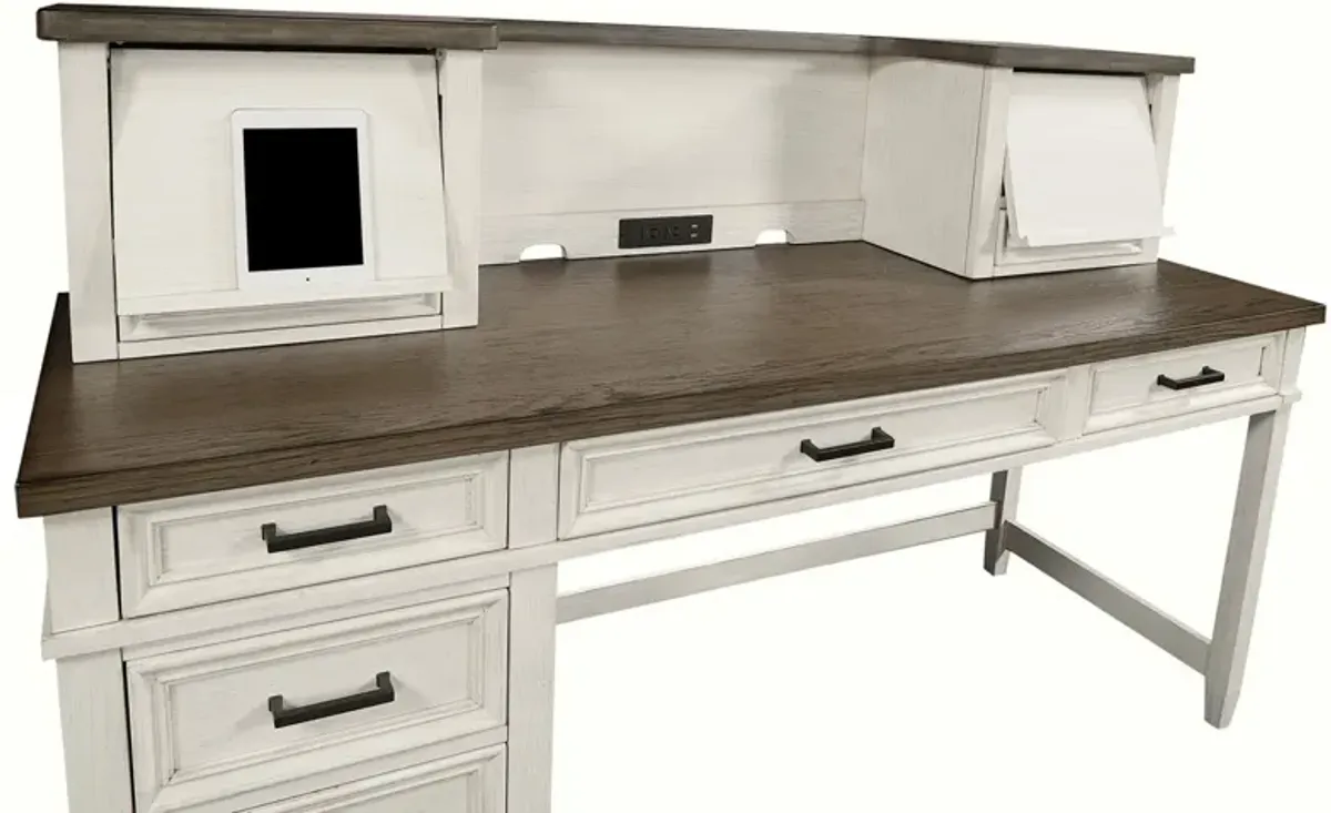 Single Ped Desk Hutch