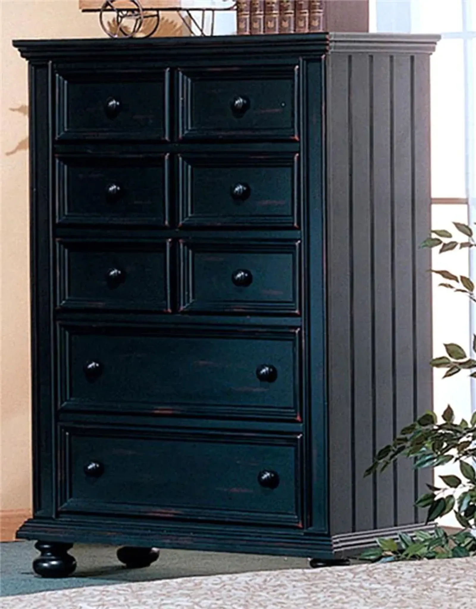 Cottage-Style 5-Drawer Chest With Felt-Lined Top Drawer