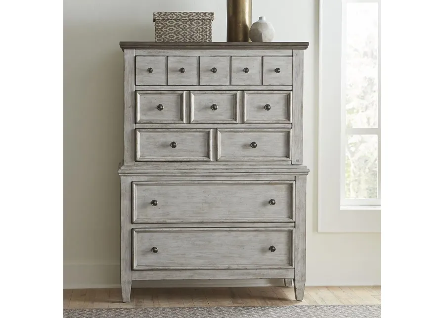 Transitional Two-Toned 5 Drawer Chest