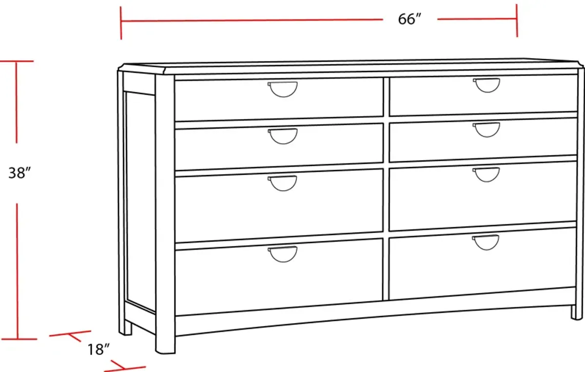 Escape Bedroom 8 Drawer Dresser